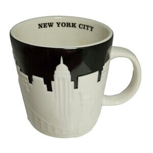 Starbucks 2012 New York City NYC Coffee Mug Cup 16oz Relief Series Taxi Skyline